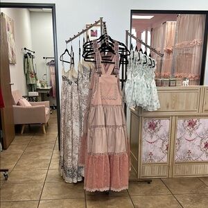 Listicle Blush Lace-Trimmed Dress